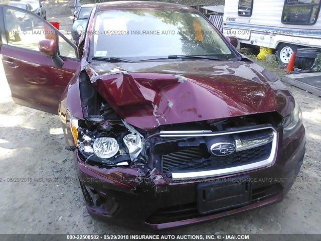 JF1GJAC60CH022609 - 2012 SUBARU IMPREZA PREMIUM MAROON photo 6