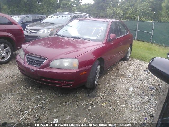 KMHDN46D26U237493 - 2006 HYUNDAI ELANTRA GLS/GT/LIMITED MAROON photo 2