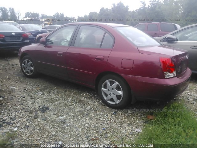 KMHDN46D26U237493 - 2006 HYUNDAI ELANTRA GLS/GT/LIMITED MAROON photo 3