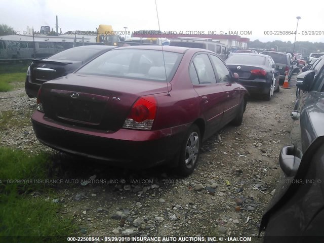 KMHDN46D26U237493 - 2006 HYUNDAI ELANTRA GLS/GT/LIMITED MAROON photo 4