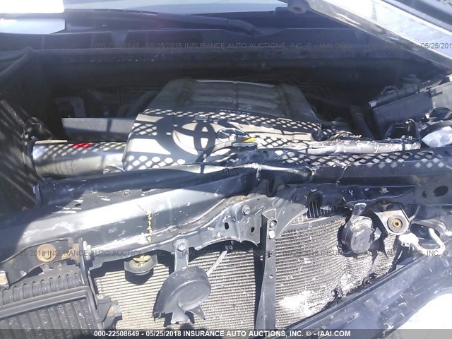 5TFBV54147X022188 - 2007 TOYOTA TUNDRA DOUBLE CAB SR5 BLACK photo 10