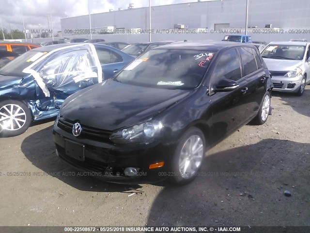 WVWNM7AJ8EW002092 - 2014 VOLKSWAGEN GOLF BLACK photo 2