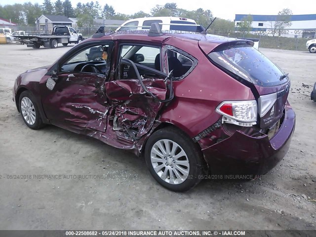 JF1GH6B62AH809441 - 2010 SUBARU IMPREZA 2.5I PREMIUM BURGUNDY photo 3