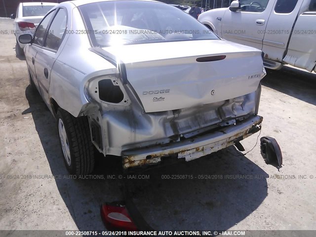 1B3ES26C64D564510 - 2004 DODGE NEON SE SILVER photo 6