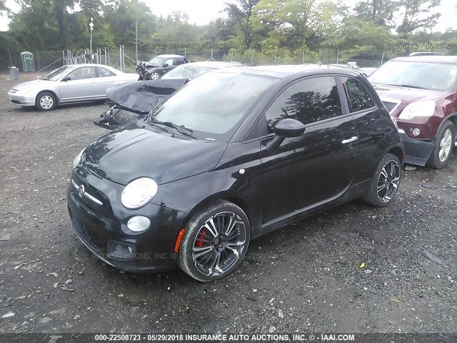 3C3CFFBR1DT554431 - 2013 FIAT 500 SPORT BLACK photo 2