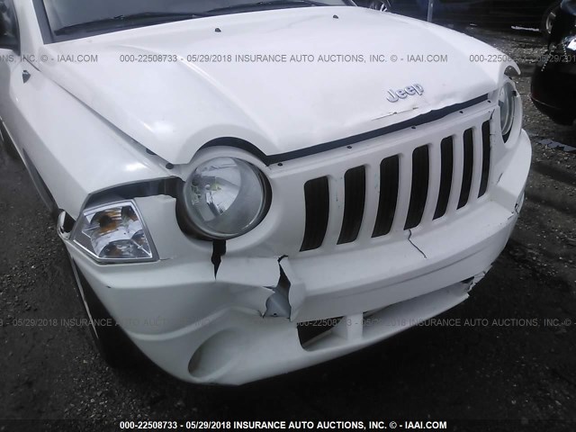 1J4FT47A89D189195 - 2009 JEEP COMPASS SPORT WHITE photo 6