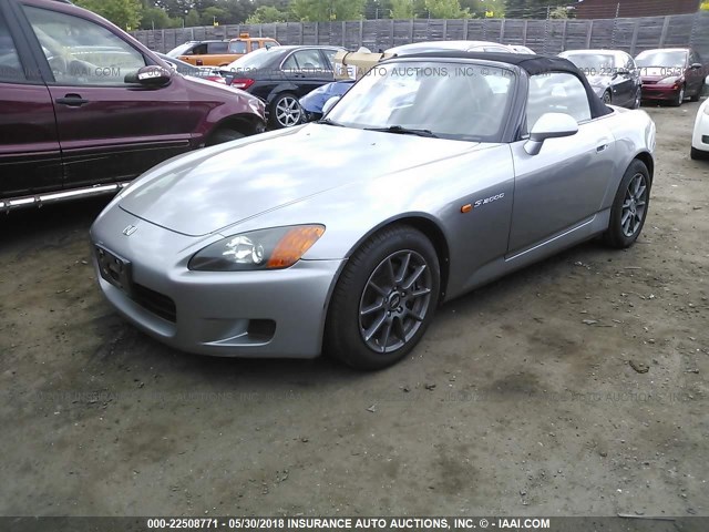 JHMAP11471T009302 - 2001 HONDA S2000 GRAY photo 2