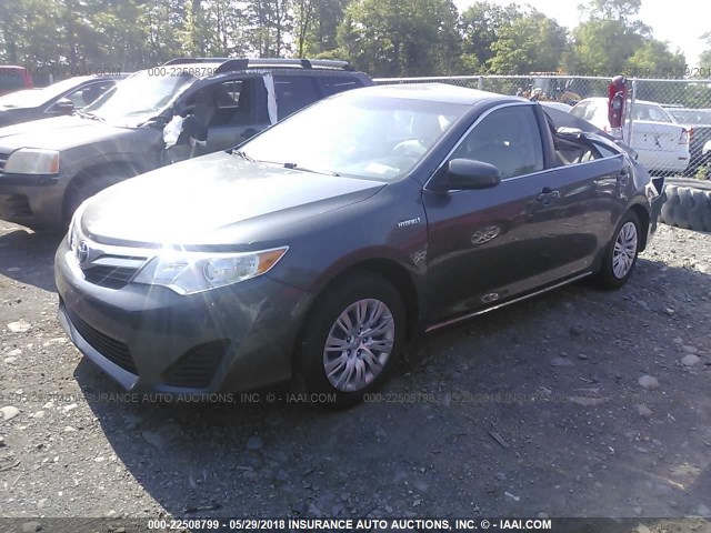 4T1BD1FK4CU024659 - 2012 TOYOTA CAMRY HYBRID/LE/XLE GRAY photo 2