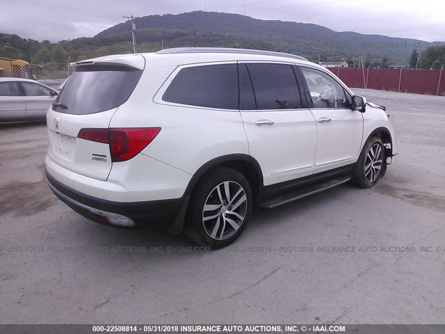 5FNYF6H91GB072022 - 2016 HONDA PILOT TOURING WHITE photo 4