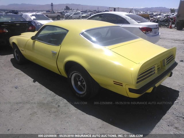 2U87M4N102145 - 1974 PONTIAC FIREBIRD YELLOW photo 3