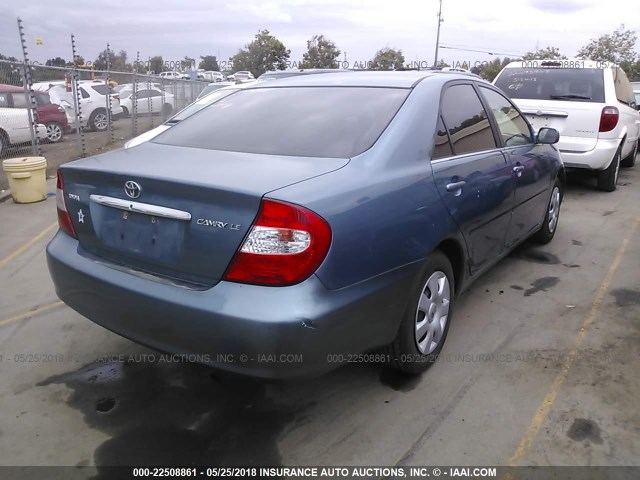 4T1BE32K64U844533 - 2004 TOYOTA CAMRY LE/XLE/SE BLUE photo 4