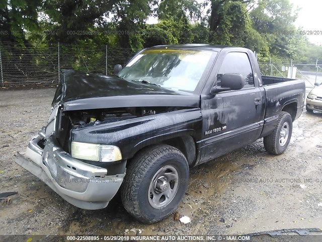 1B7HC16Y7XS125959 - 1999 DODGE RAM 1500 BLACK photo 2