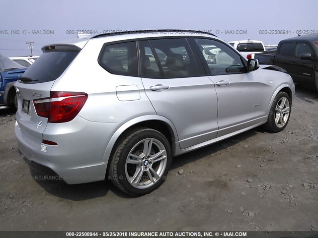 5UXWX9C56D0A14171 - 2013 BMW X3 XDRIVE28I SILVER photo 4