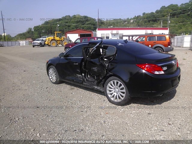 2G4GS5EV6D9151359 - 2013 BUICK REGAL PREMIUM BLACK photo 3