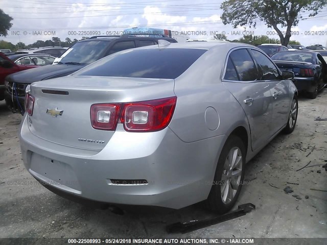 1G11F5SL0FU140325 - 2015 CHEVROLET MALIBU LTZ 银色 照片 4