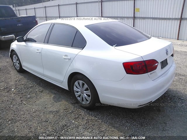 3VW2K7AJ8DM267647 - 2013 VOLKSWAGEN JETTA S WHITE photo 3