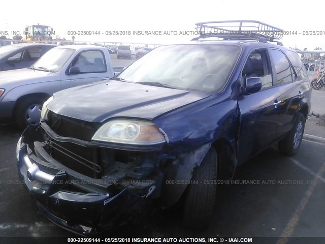 2HNYD18854H504403 - 2004 ACURA MDX TOURING BLUE photo 2