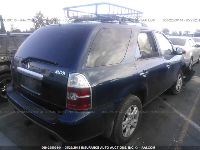 2HNYD18854H504403 - 2004 ACURA MDX TOURING BLUE photo 4