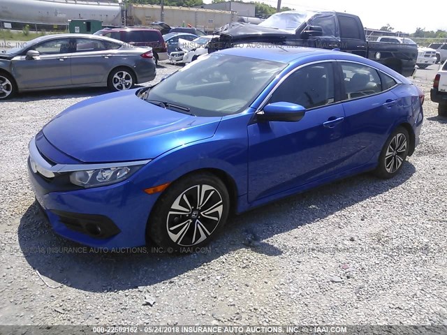 19XFC1F76GE020332 - 2016 HONDA CIVIC EXL BLUE photo 2