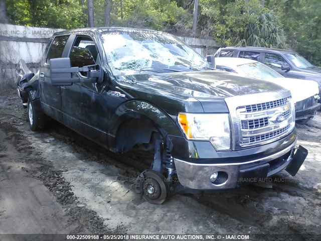 1FTFW1EF5DFA43358 - 2013 FORD F150 SUPERCREW GREEN photo 1