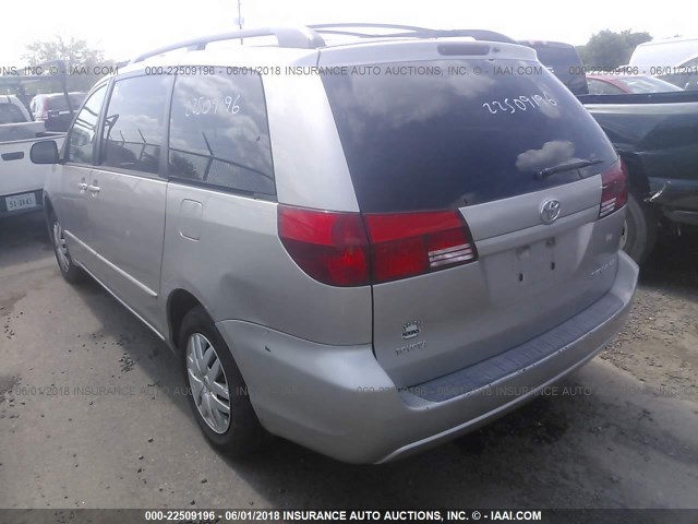 5TDZA23C05S297555 - 2005 TOYOTA SIENNA CE/LE SILVER photo 3