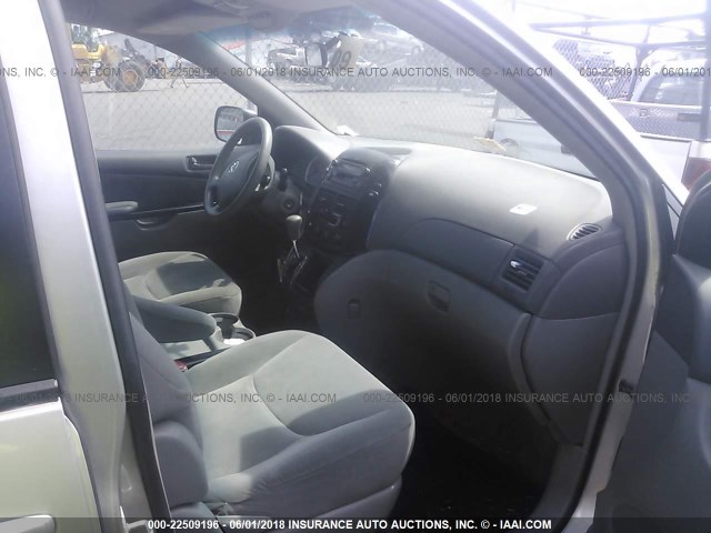 5TDZA23C05S297555 - 2005 TOYOTA SIENNA CE/LE SILVER photo 5