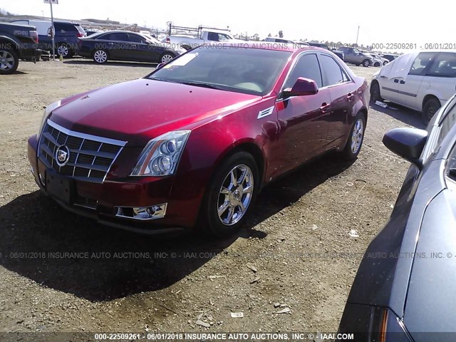 1G6DR57V980214618 - 2008 CADILLAC CTS HI FEATURE V6 RED photo 2