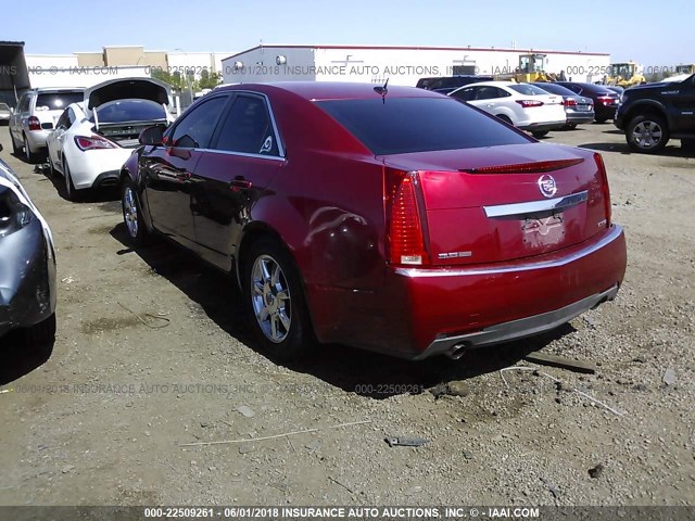 1G6DR57V980214618 - 2008 CADILLAC CTS HI FEATURE V6 RED photo 3