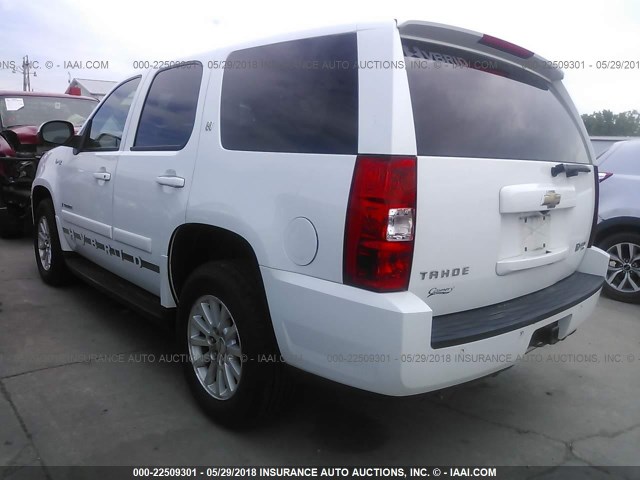 1GNFK13598R219703 - 2008 CHEVROLET TAHOE K1500 HYBRID WHITE photo 3