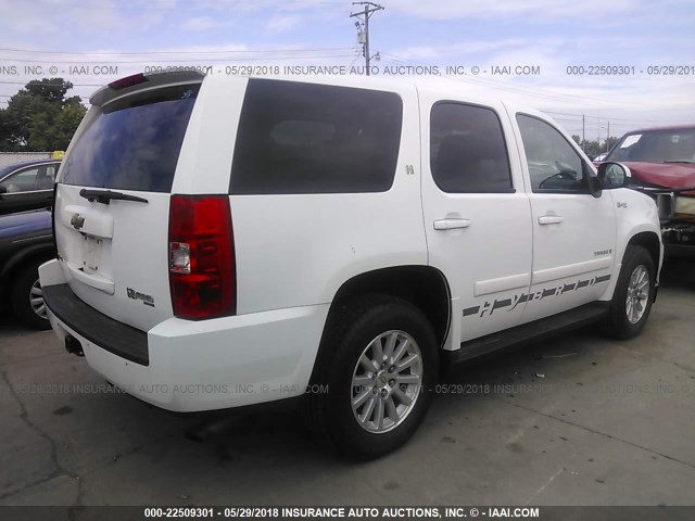 1GNFK13598R219703 - 2008 CHEVROLET TAHOE K1500 HYBRID WHITE photo 4