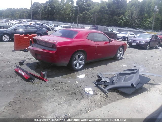 2C3CDYAG6DH604380 - 2013 DODGE CHALLENGER SXT RED photo 4