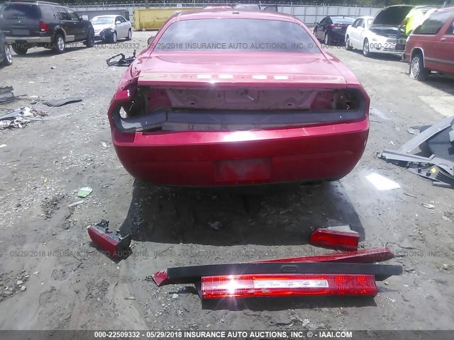 2C3CDYAG6DH604380 - 2013 DODGE CHALLENGER SXT RED photo 6