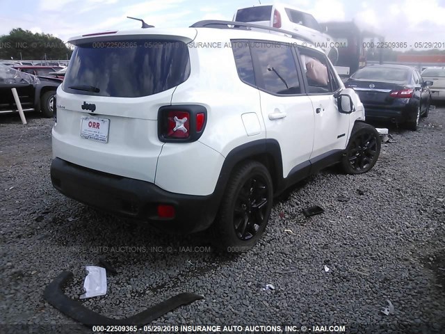 ZACCJABH9HPG61079 - 2017 JEEP RENEGADE LATITUDE WHITE photo 4