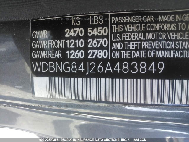 WDBNG84J26A483849 - 2006 MERCEDES-BENZ S 500 4MATIC GRAY photo 9