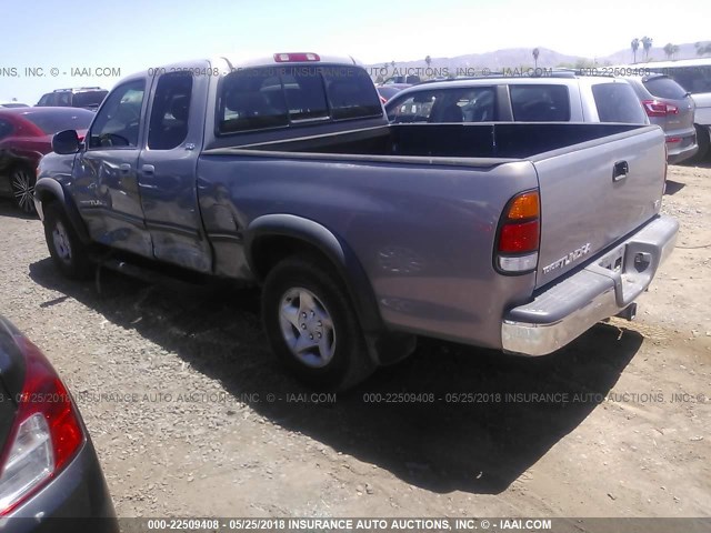 5TBRT3418YS106457 - 2000 TOYOTA TUNDRA ACCESS CAB/ACCESS CAB SR5 SILVER photo 3