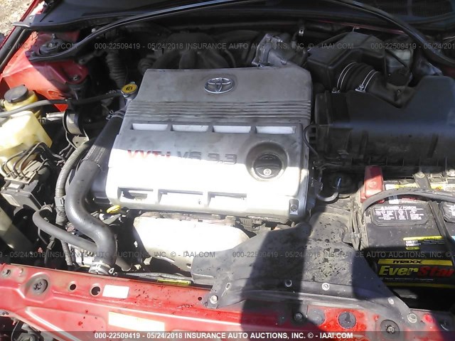 4T1FA38P27U129673 - 2007 TOYOTA CAMRY SOLARA SE/SLE წითელი ფოტო 10