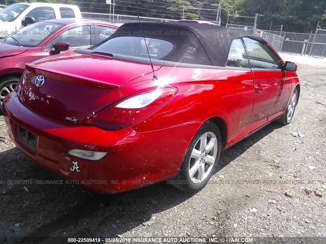 4T1FA38P27U129673 - 2007 TOYOTA CAMRY SOLARA SE/SLE წითელი ფოტო 4