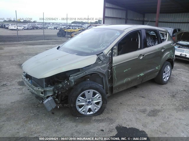 1FMCU0F70DUC14244 - 2013 FORD ESCAPE S GREEN photo 2