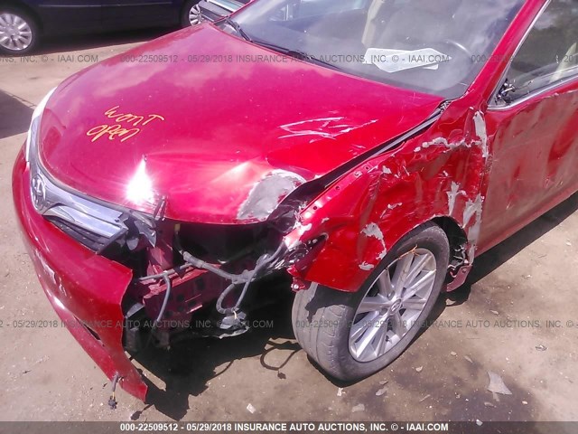 4T4BF1FK0ER338926 - 2014 TOYOTA CAMRY L/SE/LE/XLE RED photo 6