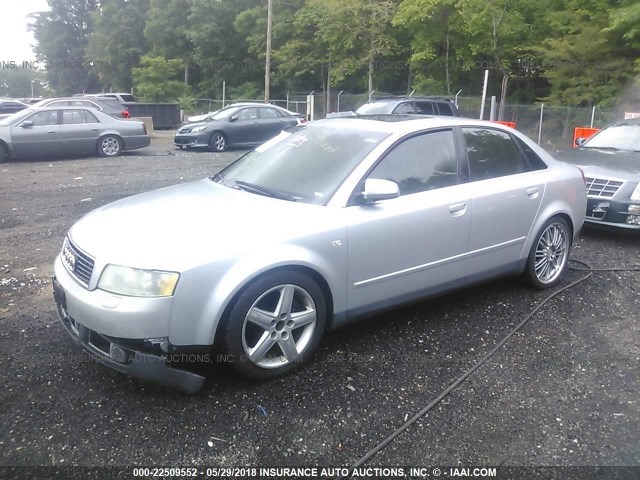 WAULT68E62A088392 - 2002 AUDI A4 3.0 QUATTRO SILVER photo 2