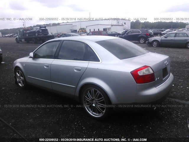 WAULT68E62A088392 - 2002 AUDI A4 3.0 QUATTRO SILVER photo 3