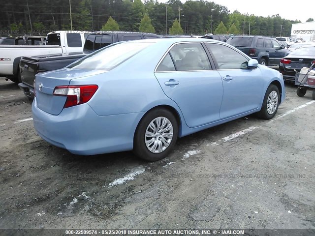 4T1BF1FK6CU603842 - 2012 TOYOTA CAMRY SE/LE/XLE Light Blue photo 4