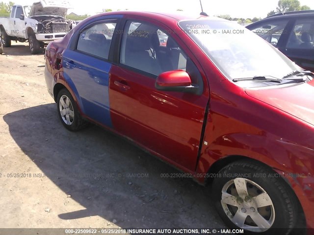 KL1TD56E79B644198 - 2009 CHEVROLET AVEO LS/LT 红色 照片 6