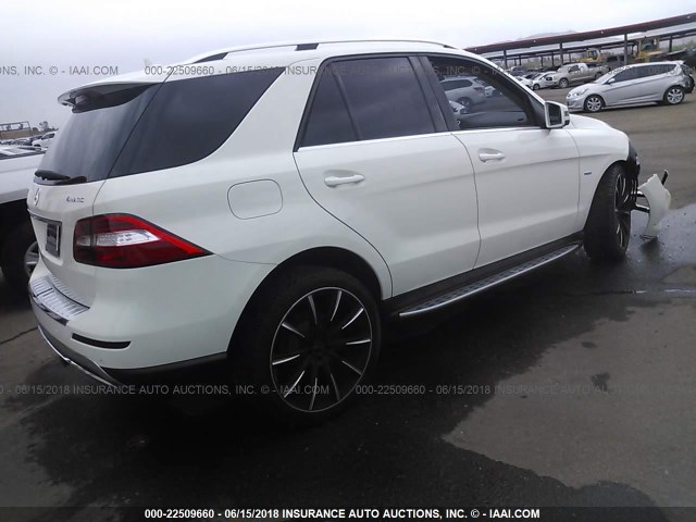 4JGDA5HB4CA026998 - 2012 MERCEDES-BENZ ML 350 4MATIC WHITE photo 4