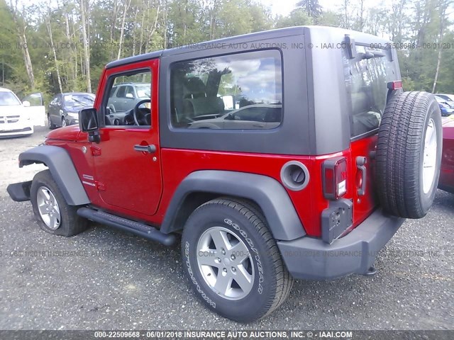 1J4AA2D13AL217715 - 2010 JEEP WRANGLER SPORT RED photo 3