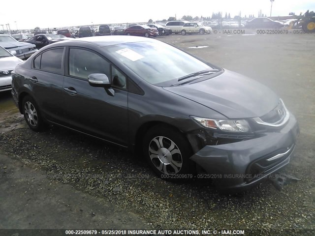 19XFB4F37DE200853 - 2013 HONDA CIVIC HYBRID L GRAY photo 1