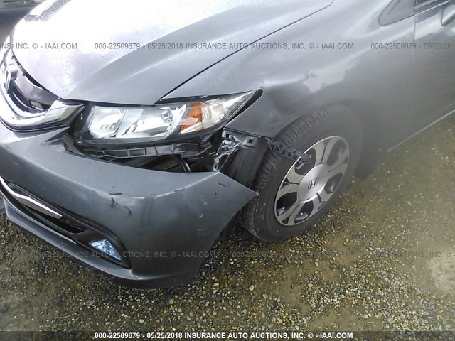 19XFB4F37DE200853 - 2013 HONDA CIVIC HYBRID L GRAY photo 6