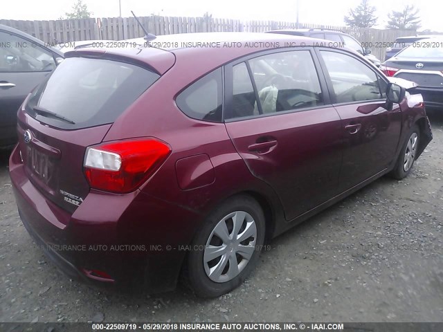 JF1GPAA63D2847811 - 2013 SUBARU IMPREZA RED photo 4