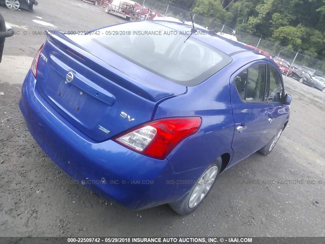 3N1CN7AP3EL834425 - 2014 NISSAN VERSA S/S PLUS/SV/SL BLUE photo 4