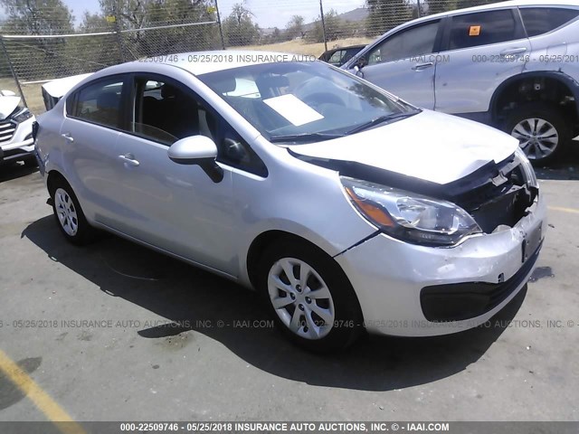 KNADM4A38F6433736 - 2015 KIA RIO LX SILVER photo 1